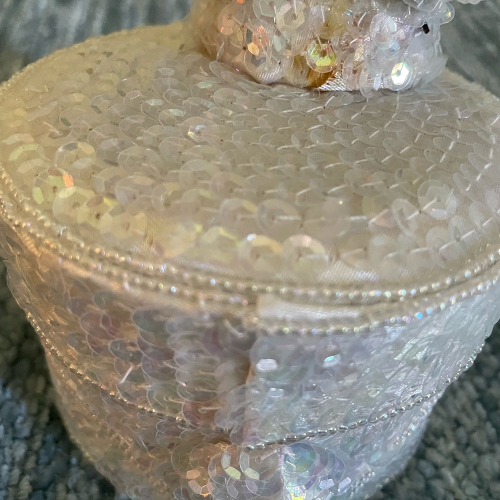 White Sequin Easter Rabbit Box - Picture 2 of 5